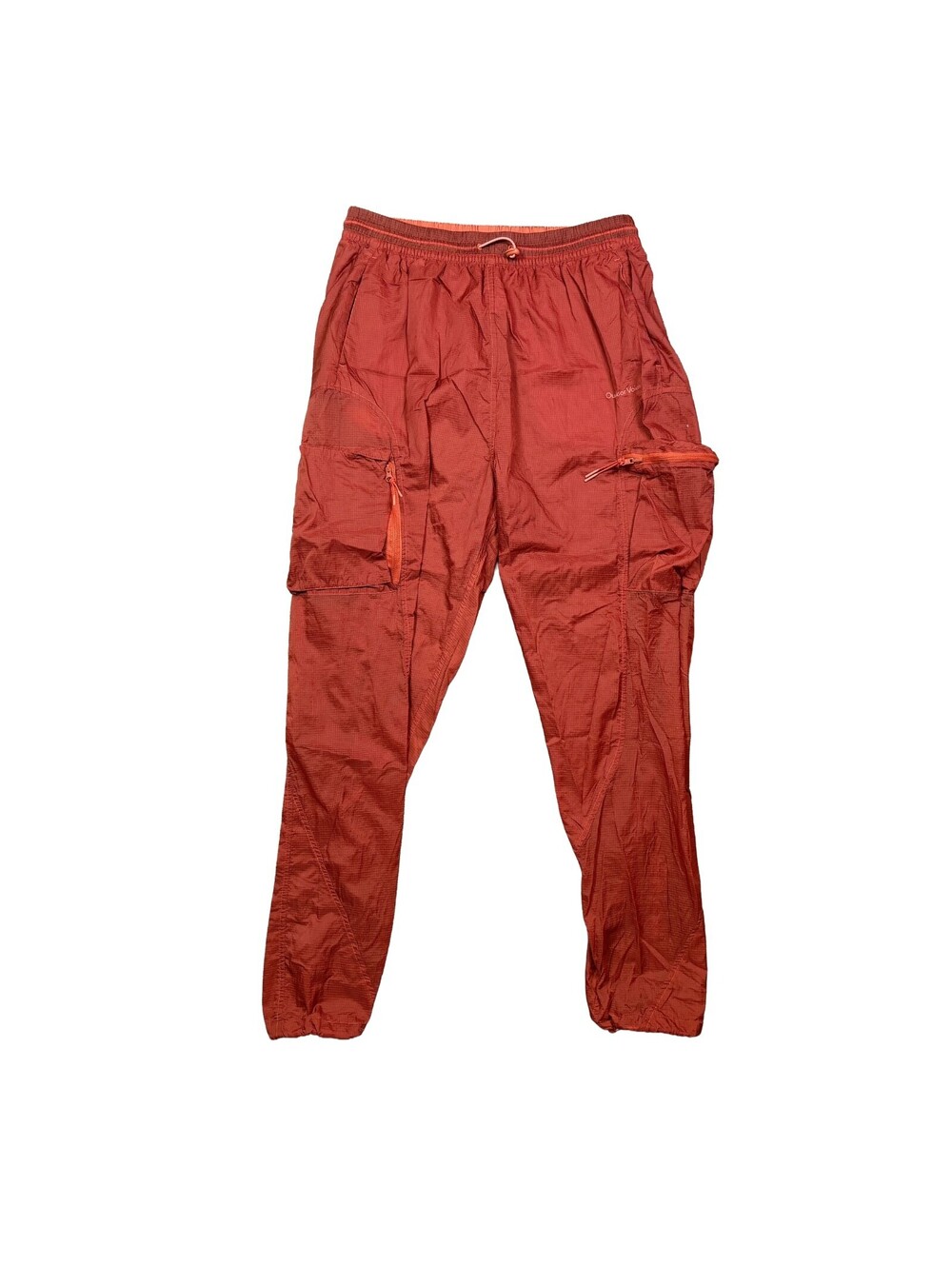 Outdoor Voices Ripstop Cargo Pants Womens Large Orange Nylon Drawstring Utility